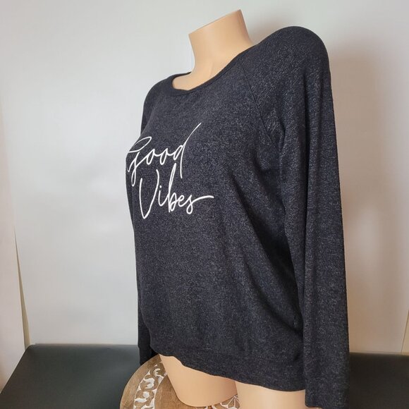 Buffalo David Bitton "Good Vibes" Charcoal Heather Long Sleeve Soft Pullover - Picture 9 of 13